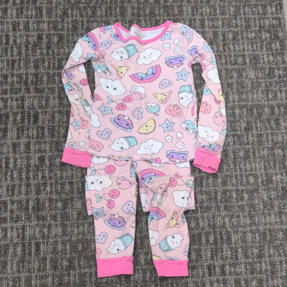 The Children's Place Pink Pajama Set with Heart Print